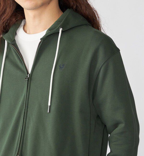 SHIPS「【WEB限定】SHIPS: クロップド ワイド ワンポイント ロゴ ジップアップ フーディー」|パーカー|