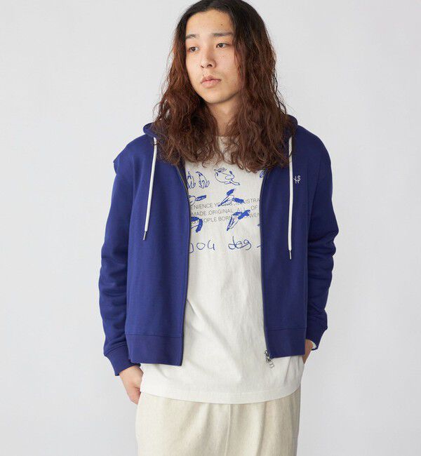 SHIPS「【WEB限定】SHIPS: クロップド ワイド ワンポイント ロゴ ジップアップ フーディー」|パーカー|