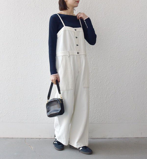 SHIPS any「SHIPS any:〈洗濯機可能〉カルゼ キャミ ワイド サロペット」|オールインワン|