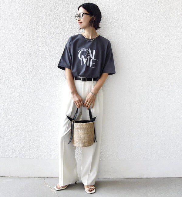 SHIPS for women「【SHIPS別注】81BRANCA: 5分袖 ロゴ TEE」|Tシャツ・カットソー|