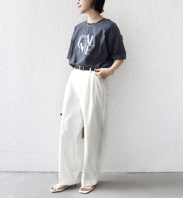 SHIPS for women「【SHIPS別注】81BRANCA: 5分袖 ロゴ TEE」|Tシャツ・カットソー|