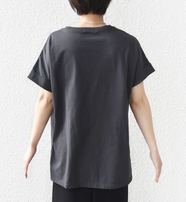 SHIPS for women「【WEB限定】オーガニック コットン ロゴ フレンチスリーブ TEE」|Tシャツ・カットソー|