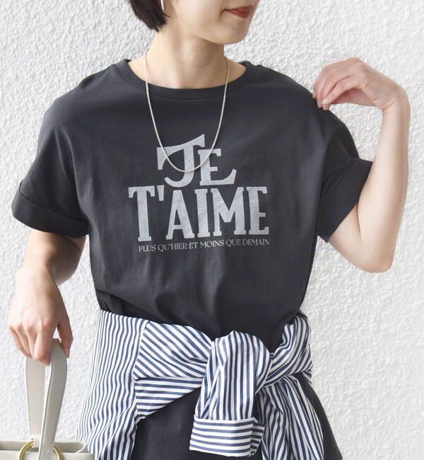 SHIPS for women「【WEB限定】オーガニック コットン ロゴ フレンチスリーブ TEE」|Tシャツ・カットソー|