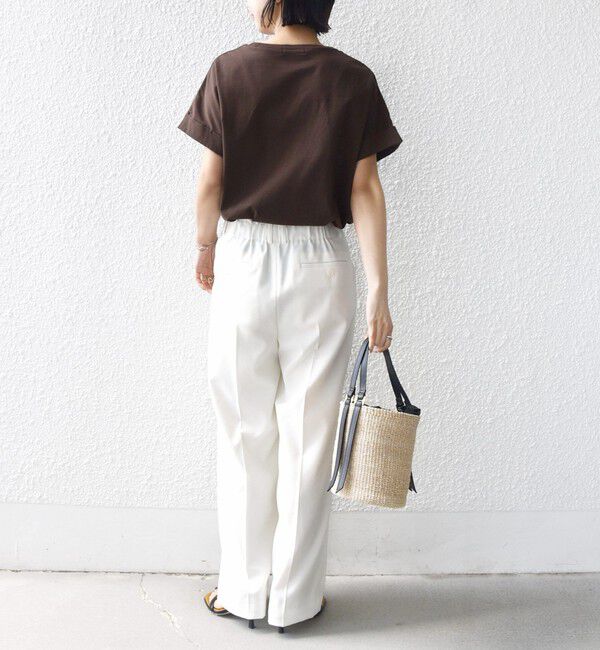 SHIPS for women「【WEB限定】オーガニック コットン ロゴ フレンチスリーブ TEE」|Tシャツ・カットソー|