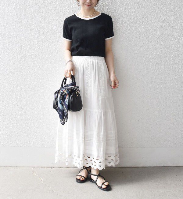 SHIPS any「SHIPS any:〈洗濯機可能〉テレコ リブ バイカラー ショートスリーブ TEE」|Tシャツ・カットソー|