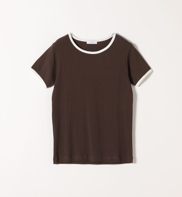 SHIPS any「SHIPS any:〈洗濯機可能〉テレコ リブ バイカラー ショートスリーブ TEE」|Tシャツ・カットソー|