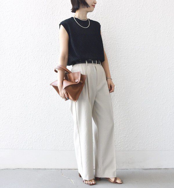 SHIPS for women「〈手洗い可能〉アイレット ノースリーブ フレア プルオーバー」|Tシャツ・カットソー|