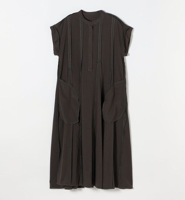 SHIPS any「SHIPS any:〈洗濯機可能〉ツイル バンドカラー フレンチ フレア シャツ ワンピース」|ワンピース|