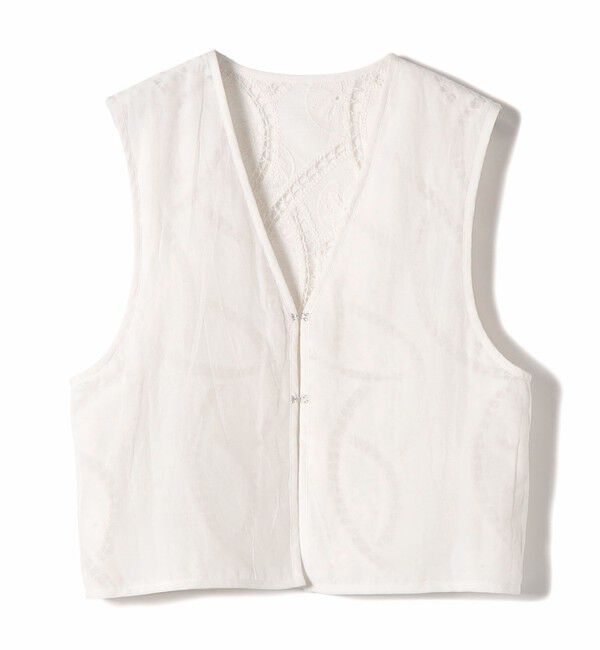 SHIPS for women「〈手洗い可能〉オープン ワーク レース 刺繍 ベスト」|ベスト・ジレ|