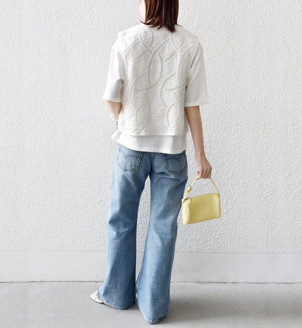 SHIPS for women「〈手洗い可能〉オープン ワーク レース 刺繍 ベスト」|ベスト・ジレ|