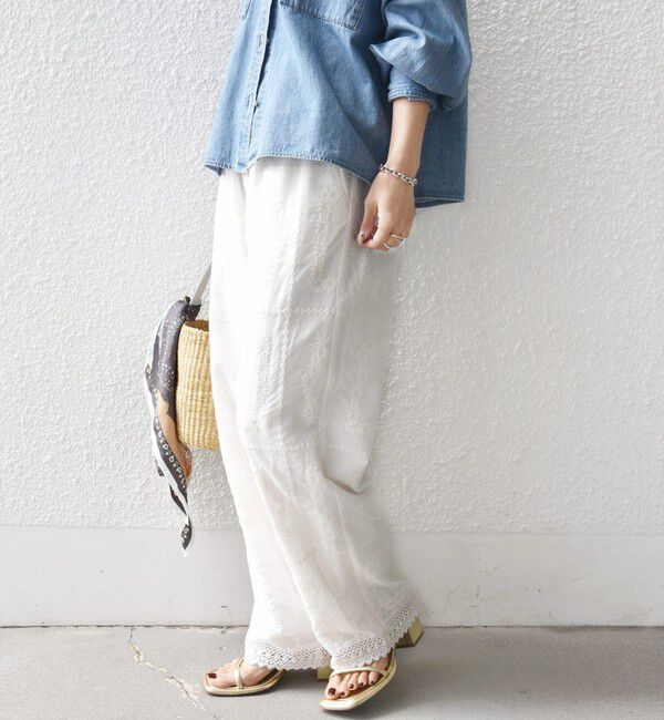 SHIPS for women「〈手洗い可能〉パッチワーク レース ドロスト パンツ」|その他|