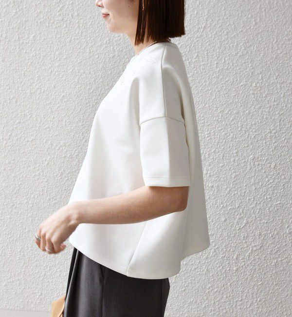 SHIPS any「《予約》SHIPS any:〈洗濯機可能〉エンブロイダリー ショートスリーブ プルオーバー」|Tシャツ・カットソー|