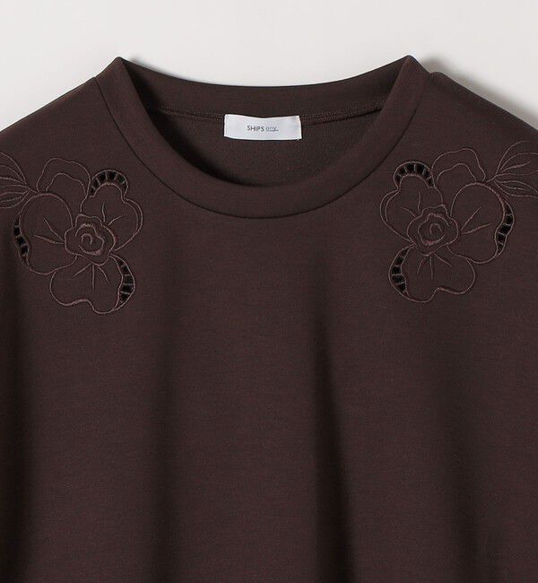 SHIPS any「《予約》SHIPS any:〈洗濯機可能〉エンブロイダリー ショートスリーブ プルオーバー」|Tシャツ・カットソー|