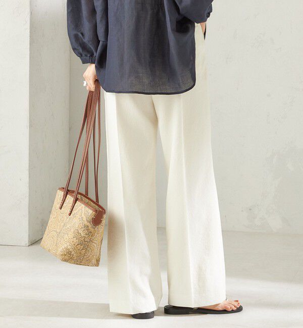 SHIPS for women「〈手洗い可能〉ドライ シャンタン フロント タック パンツ」|その他|