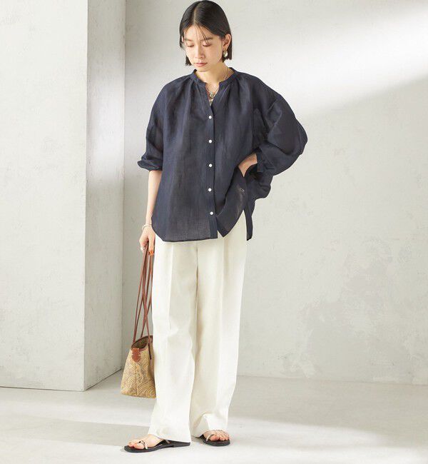 SHIPS for women「〈手洗い可能〉ドライ シャンタン フロント タック パンツ」|その他|