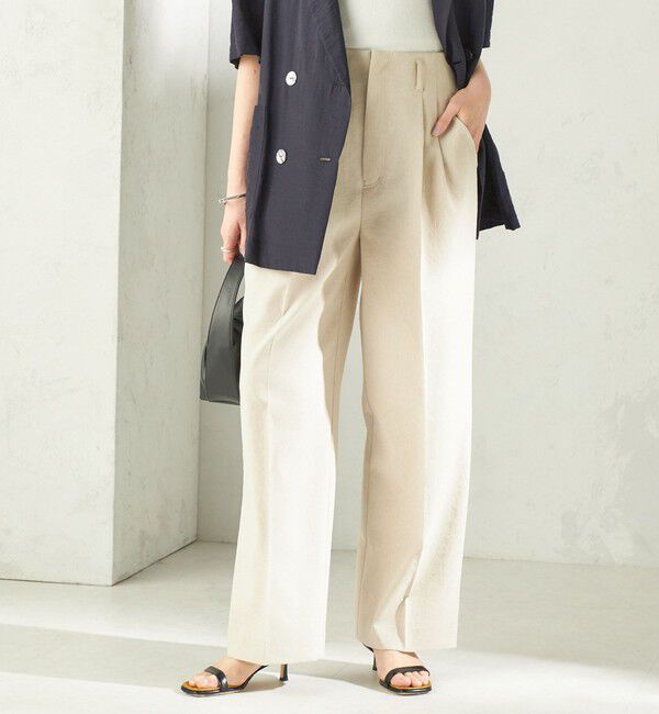 SHIPS for women「〈手洗い可能〉ドライ シャンタン フロント タック パンツ」|その他|