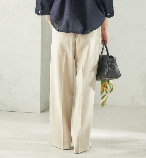 SHIPS for women「〈手洗い可能〉ドライ シャンタン フロント タック パンツ」|その他|