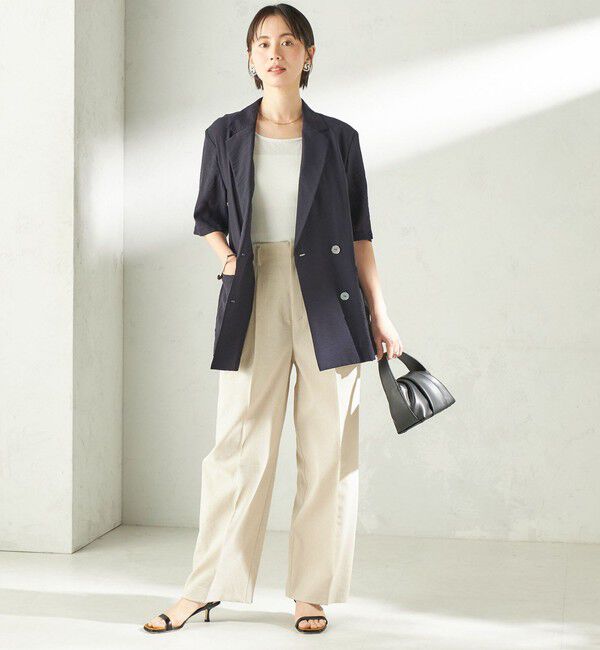 SHIPS for women「〈手洗い可能〉ドライ シャンタン フロント タック パンツ」|その他|