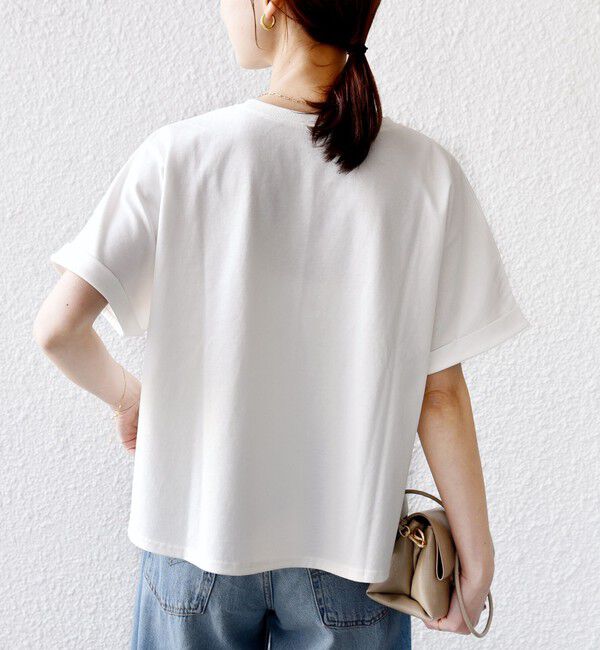 SHIPS for women「【WEB限定】〈汗染み防止/手洗い可能〉クロシェ ドッキング ショート スリーブ TEE」|Tシャツ・カットソー|