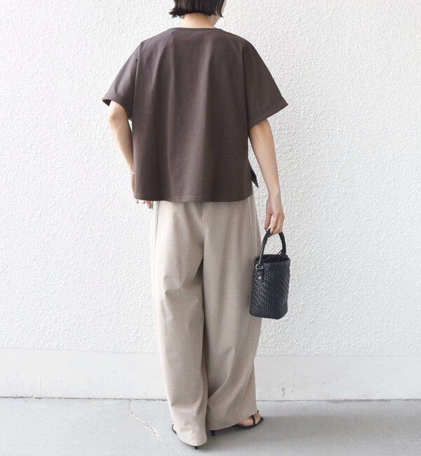 SHIPS for women「【WEB限定】〈汗染み防止/手洗い可能〉クロシェ ドッキング ショート スリーブ TEE」|Tシャツ・カットソー|