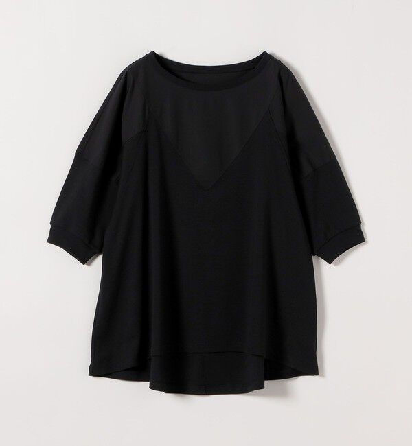 quaranciel「《予約》quaranciel:〈接触冷感/汗染み防止加工/洗濯機可能〉ドッキング Aライン カットソー」|Tシャツ・カットソー|