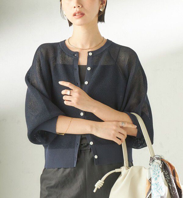 SHIPS for women「《予約》〈手洗い可能〉16G カーディガン」|カーディガン|ネイビー