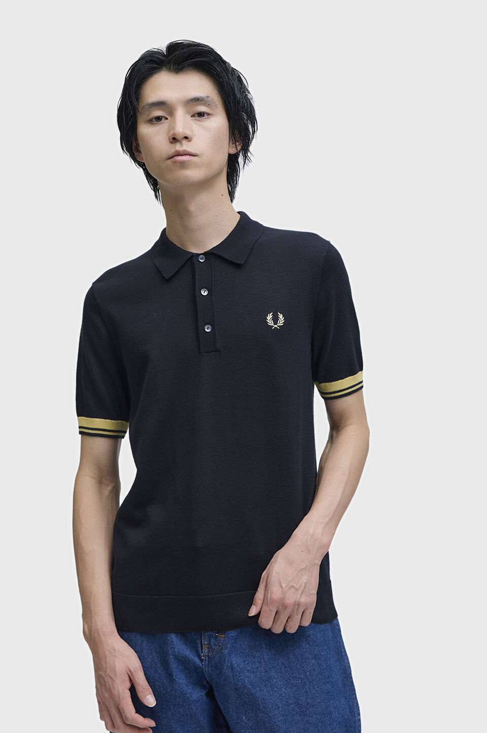 FRED PERRY 「Contrast Cuff Knitted Shirt」|ポロシャツ|