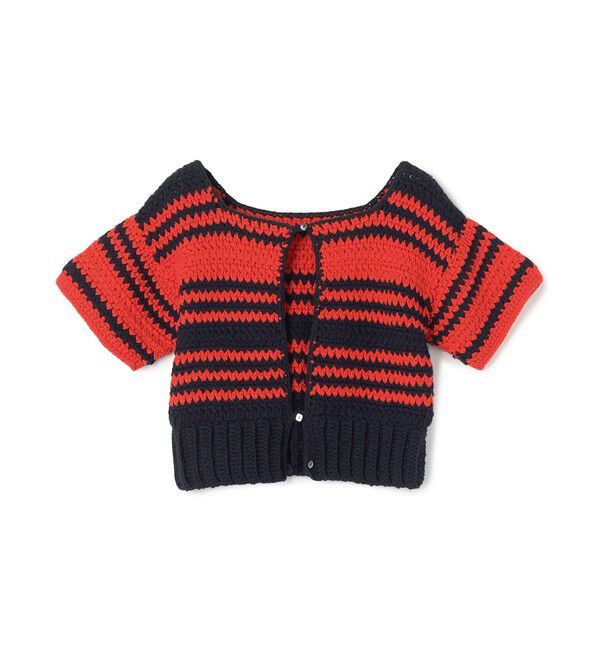 MACPHEE「コットンクロシェ 2-wayプルオーバー」|ニット・セーター|36 レッド系