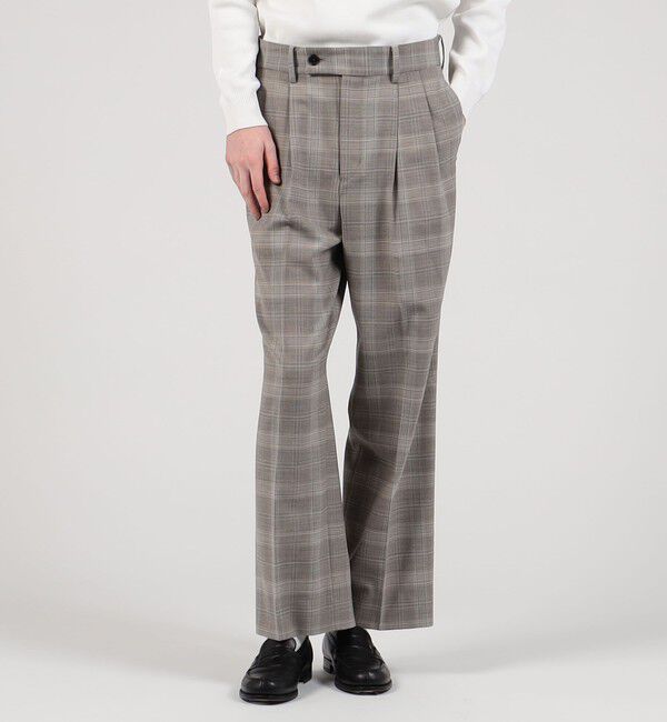 TOMORROWLAND MENS「ポリエステルウールツイル 2プリーツストレートパンツ」|スラックス|