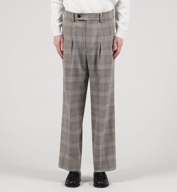 TOMORROWLAND MENS「ポリエステルウールツイル 2プリーツストレートパンツ」|スラックス|