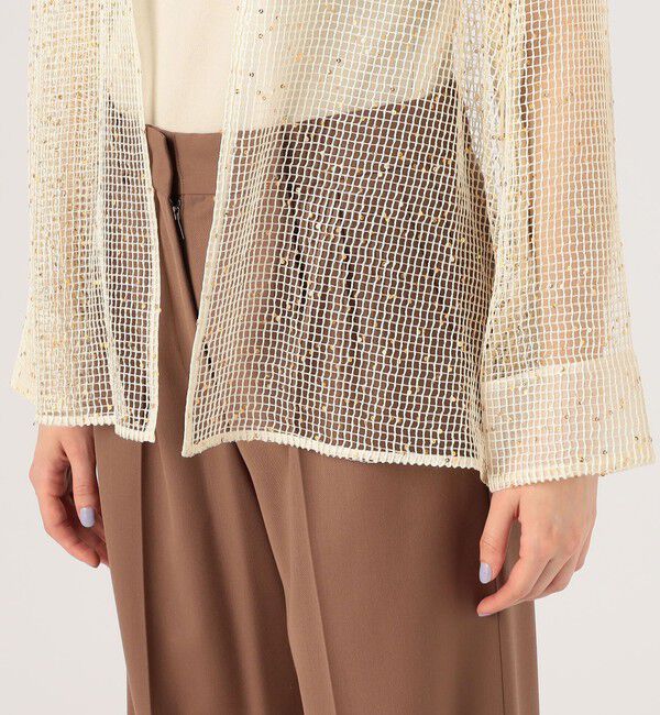 DES PRES「スパークリングネット シャツカーディガン」|シャツ・ブラウス|