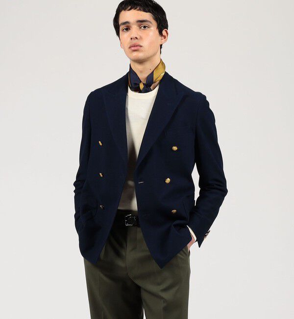 TOMORROWLAND MENS「コットンダブルニット ダブルブレステッド6Bブレザー DONDY」|テーラードジャケット|