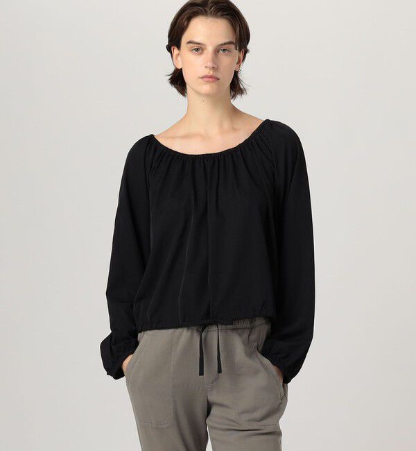 JAMES PERSE「マットサテン ギャザーブラウス WLMP3985」|シャツ・ブラウス|