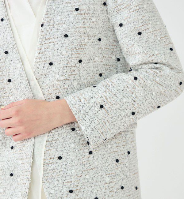 Ballsey「ラッピングツイード Vカラージャケット」|ノーカラージャケット|