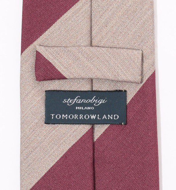 TOMORROWLAND GOODS「STEFANI BIGI シルクコットン ブロックストライプ（ワイドピッチストライプ） ネクタイ」|ネクタイ・蝶ネクタイ|