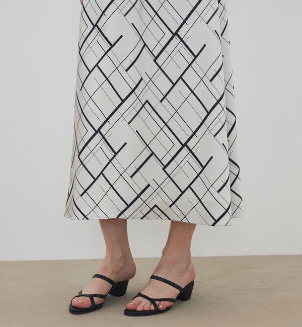 DES PRES「ウィンドウフレームプリント セミマーメイドスカート」|フレア|
