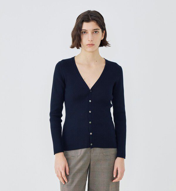 GALERIE VIE「ギザコットンリブ Vネックカーディガン」|カーディガン|