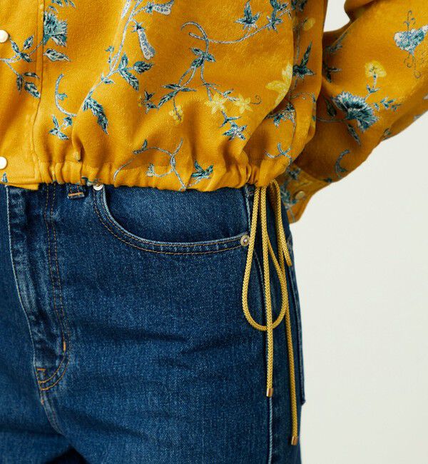 SOULEIADO「ベルベットサテンプリント ブルゾン」|ブルゾン・スタジャン|