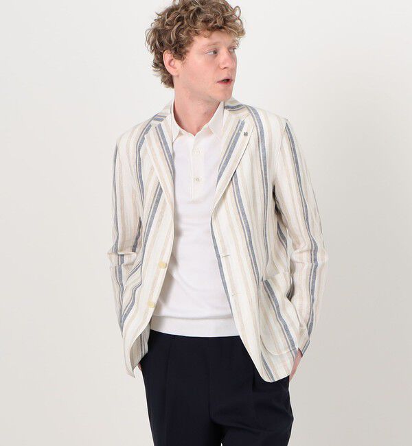 TOMORROWLAND MENS「【別注】TAGLIATORE G-LIGHT リネンレーヨン シングルブレステッド 2Bジャケット」|テーラードジャケット|