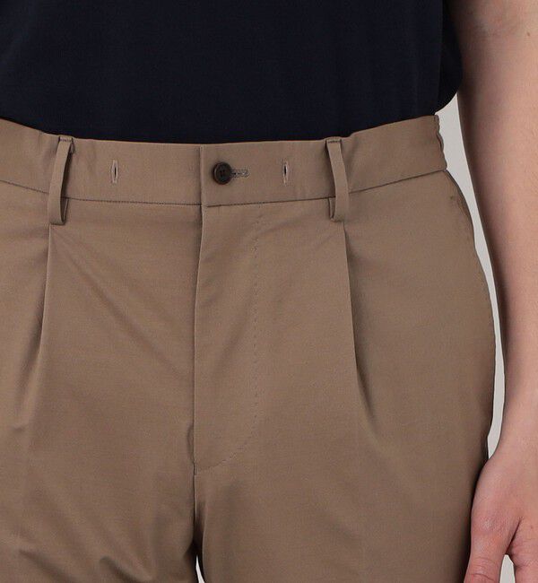 TOMORROWLAND MENS「コットンポリエステル ストレッチツイルジャージー 1プリーツイージースラックス」|スラックス|