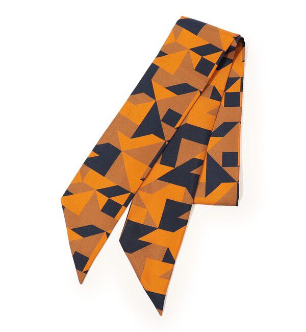 TOMORROWLAND GOODS「TOMORROWLAND ジオメトリック柄 シルクスカーフ」|バンダナ・スカーフ|64 オレンジ系