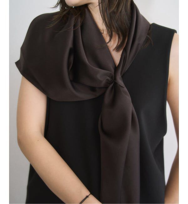 Plage「《一部カラー新宿店・WEB限定》MY_silk satin スカーフ」|バンダナ・スカーフ|ブラウン