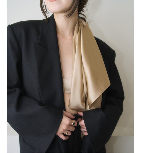 Plage「《一部カラー新宿店・WEB限定》MY_silk satin スカーフ」|バンダナ・スカーフ|ベージュ