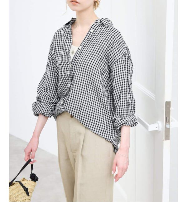 SLOBE IENA「リネンコットンレギュラーシャツ」|シャツ・ブラウス|