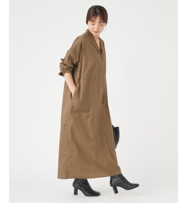 IENA「《WEB限定/追加》ハイカウントツイルシャツワンピース」|ワンピース|