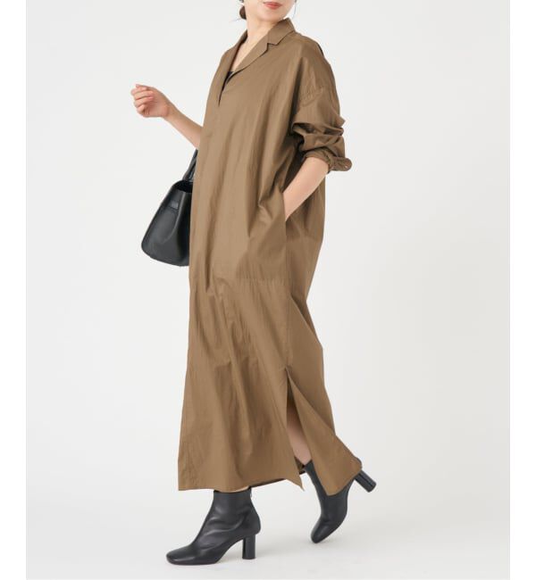 IENA「《WEB限定/追加》ハイカウントツイルシャツワンピース」|ワンピース|