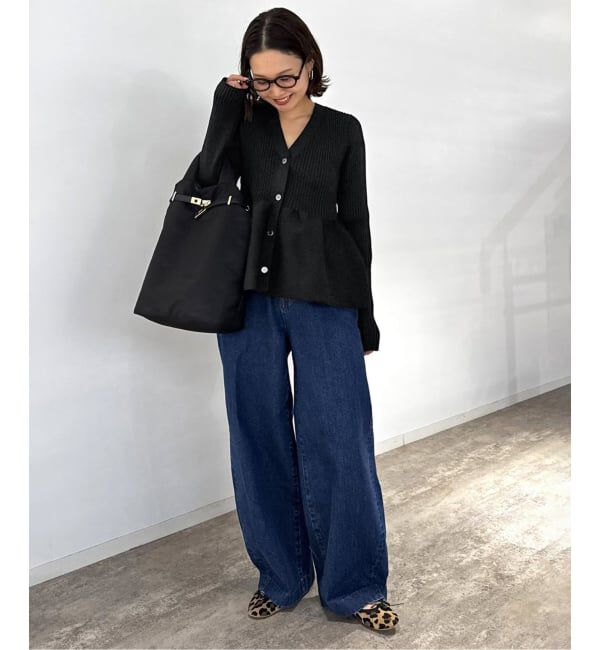 SLOBE IENA「《WEB限定/追加2》Vネックペプラムカーディガン」|カーディガン|