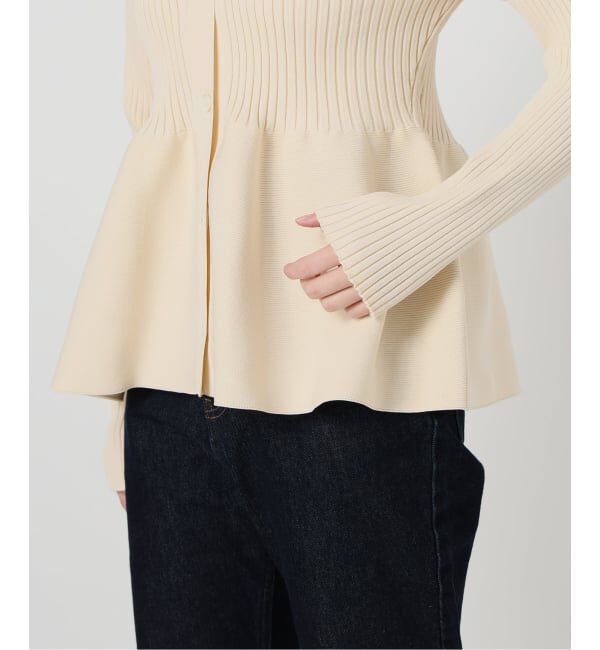 SLOBE IENA「《WEB限定/追加2》Vネックペプラムカーディガン」|カーディガン|