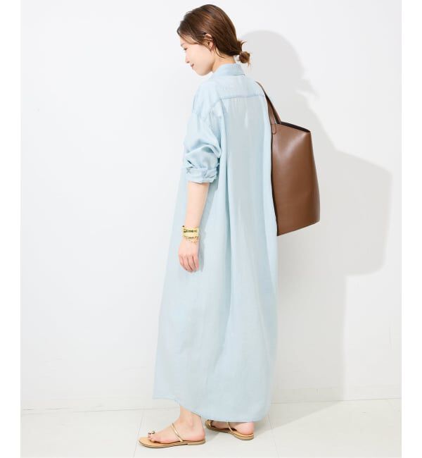 SLOBE IENA「《WEB限定/追加予約》デニムライクシャツワンピース」|ワンピース|