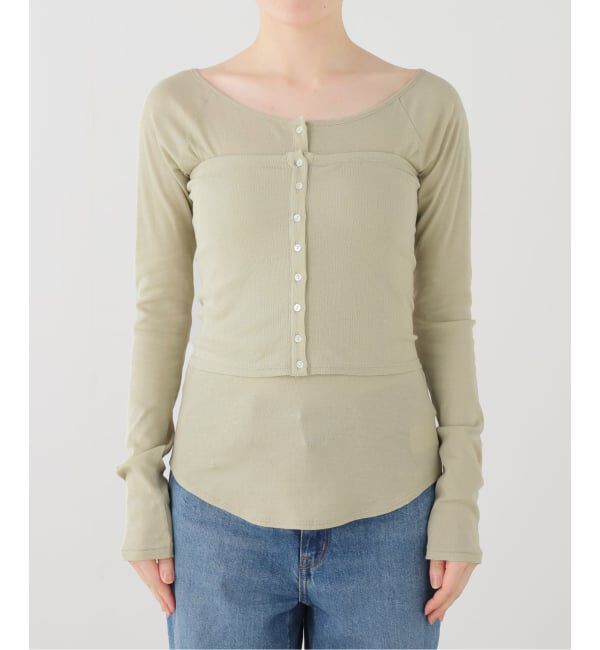 SLOBE IENA「ヘンリーネック&ビスチェSET」|Tシャツ・カットソー|カーキ